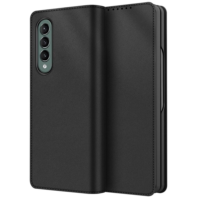 Ekte Lærveske Samsung Galaxy Z Fold 4 Svart
