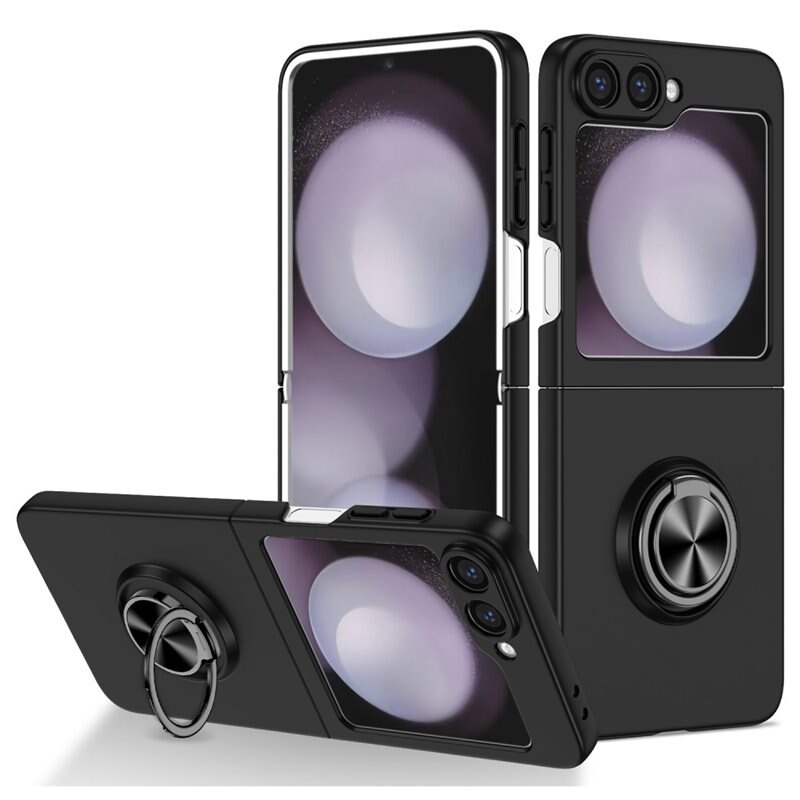 Samsung Galaxy Z Flip 6 Deksel magnetisk ringholder svart