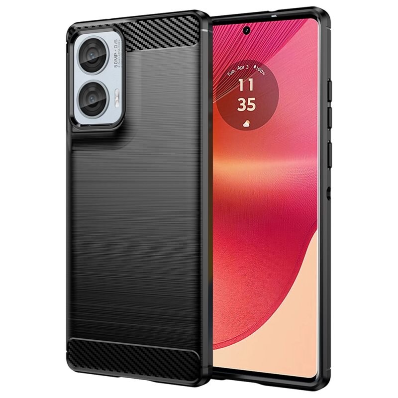 tectTech Motorola Edge 50 Fusion Deksel TPU Brushed Svart - Mobildeksel