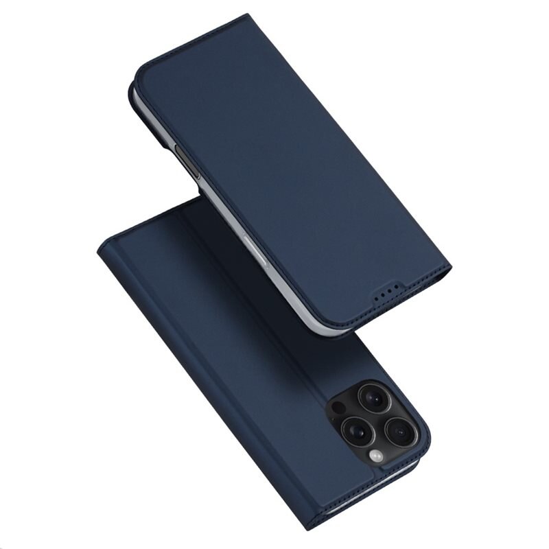 Dux Ducis Skin Pro Series iPhone 16 Pro Max - Navy - Tynn lommebokdeksel med kortlommer og innebygd ståfunksjon