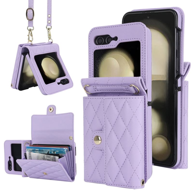 RFID blocking Lommebokveske Samsung Galaxy Z Flip 6 Quilted lilla