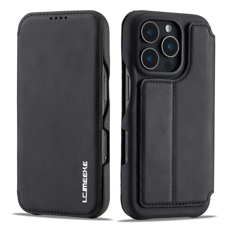 LC.IMEEKE Slim Lommebokdeksel iPhone 16 Pro Max svart