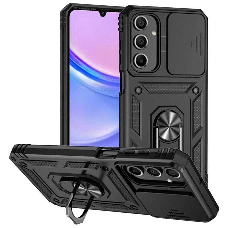 Hybriddeksel Ring + Kamerabeskyttelse Samsung Galaxy A16 Svart - Kul deksel med kamerahull