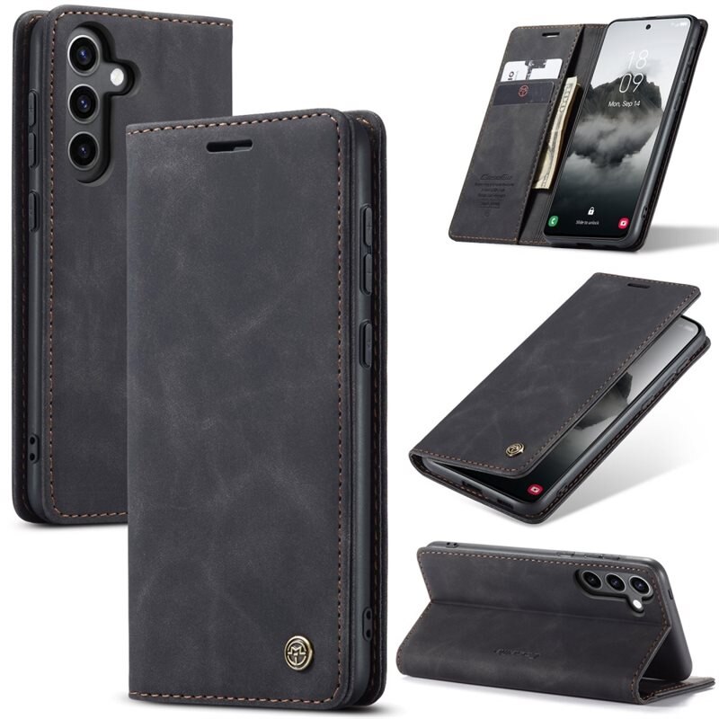 CaseMe Slim Lommebokveske Samsung Galaxy S24 FE Svart - Tynt mobildeksel med lommebok