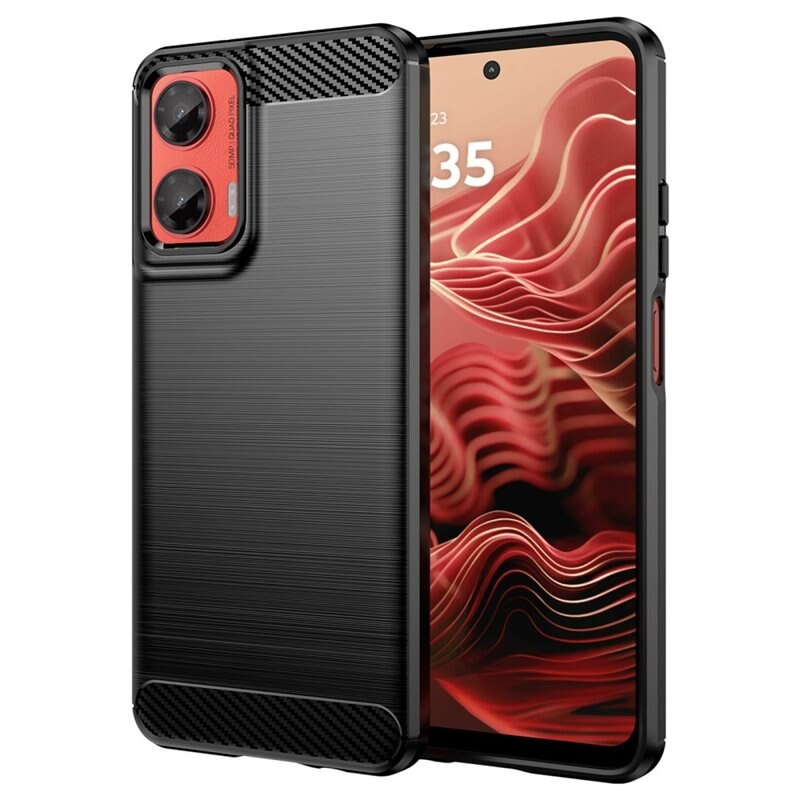 tectTech Motorola Moto G35 Deksel TPU Brushed Svart - Mobildeksel