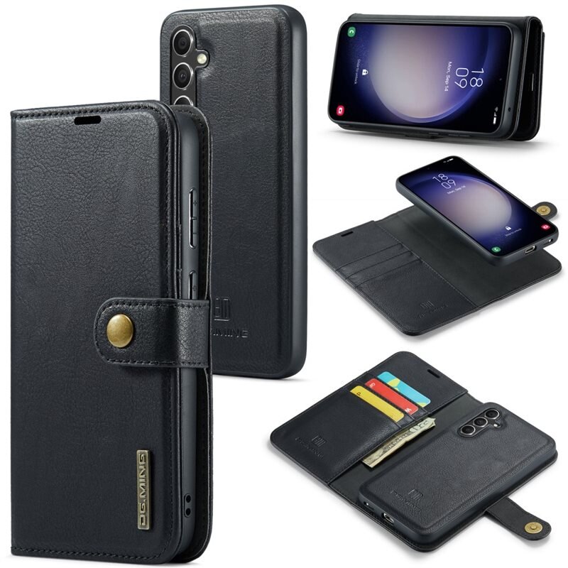 DG.MING Magnet Wallet Samsung Galaxy A16 Black - Stilrent lær-etui med avtagbart magnetisk deksel