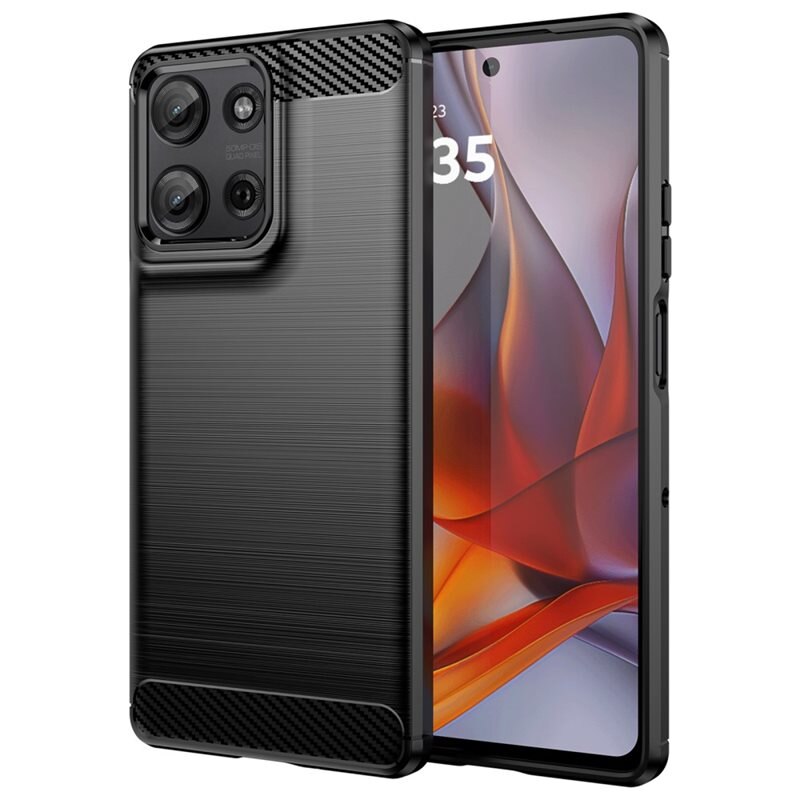 tectTech Motorola Moto G75 Deksel TPU Brushed Svart - Mobildeksel