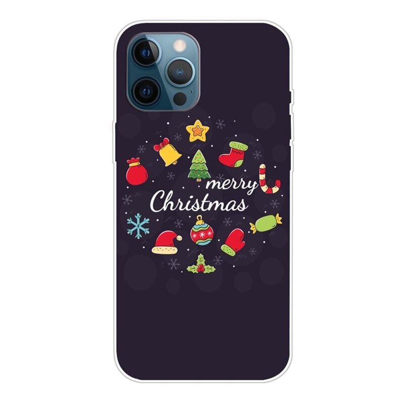 TPU Deksel med Julemotiv iPhone 14 Pro - Merry Christmas - Stilig og enkelt deksel