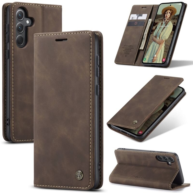 CaseMe Slim Lommebokveske Samsung Galaxy A36 Brun - Tynt mobildeksel med lommebok