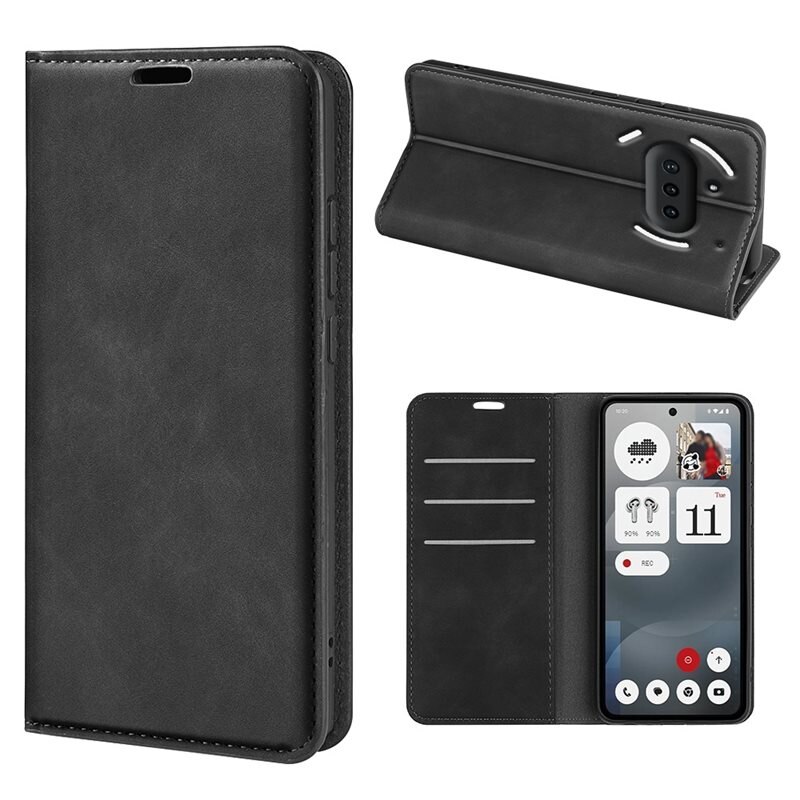 Nothing Phone 3a Slim Mobilveske Svart - Lommeboketui i slank design