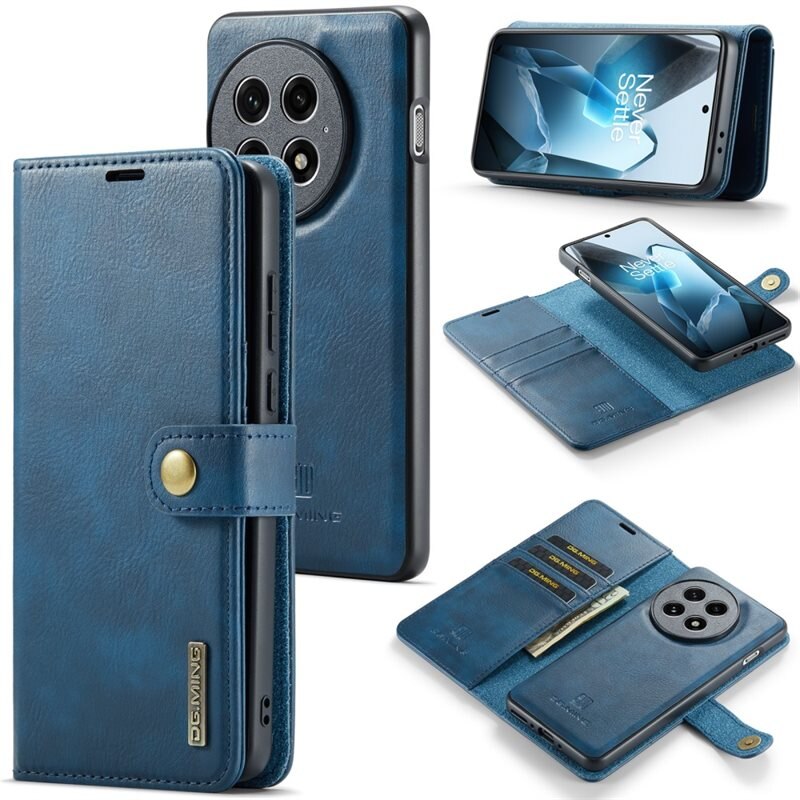 DG.MING Magnet Wallet OnePlus 13 Red - Stilrent lær-etui med avtagbart magnetisk deksel