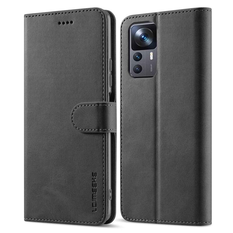 LC.IMEEKE Lommebokdeksel Xiaomi 12T/12T Pro svart - Mobilveske med stilig design
