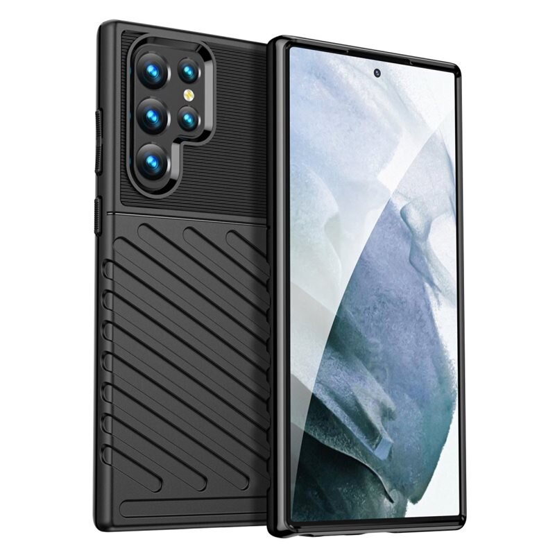 Thunder TPU Case Samsung Galaxy S23 Ultra svart - Mobildeksel