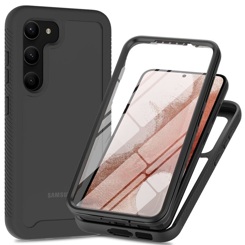 Full Protection Case Samsung Galaxy S23 Plus Svart - Heldekkende deksel med skjermbeskyttelse