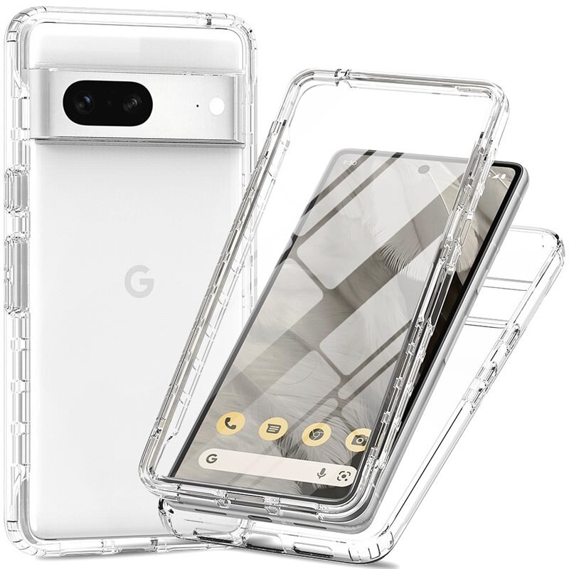 Full Protection Case Google Pixel 7 Gjennomsiktig - Heldekkende deksel med skjermbeskyttelse