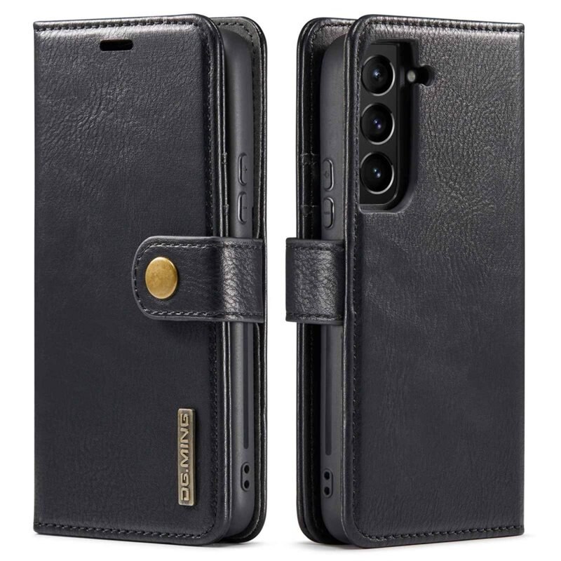 DG.MING Magnet Wallet Samsung Galaxy S23 Plus Black - Stilrent lær-etui med avtagbart magnetisk deksel