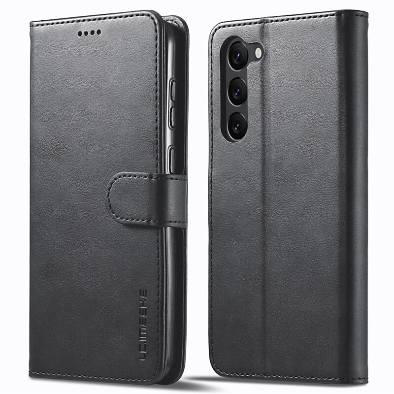 LC.IMEEKE Lommebokdeksel Samsung Galaxy S23 svart - Mobilveske med stilig design