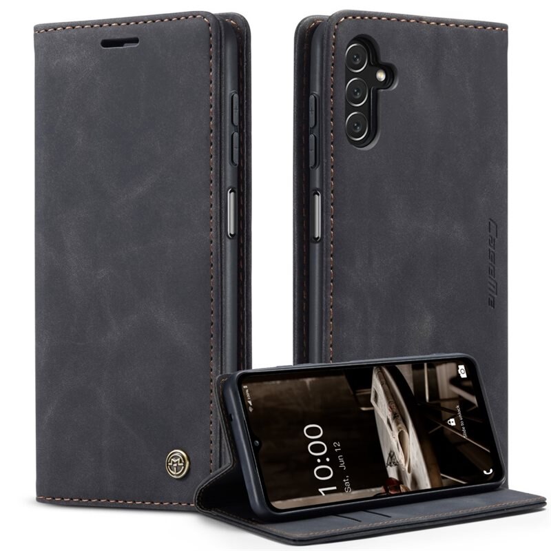 CaseMe Slim Lommebokveske Samsung Galaxy A14 Svart - Tynt mobildeksel med lommebok