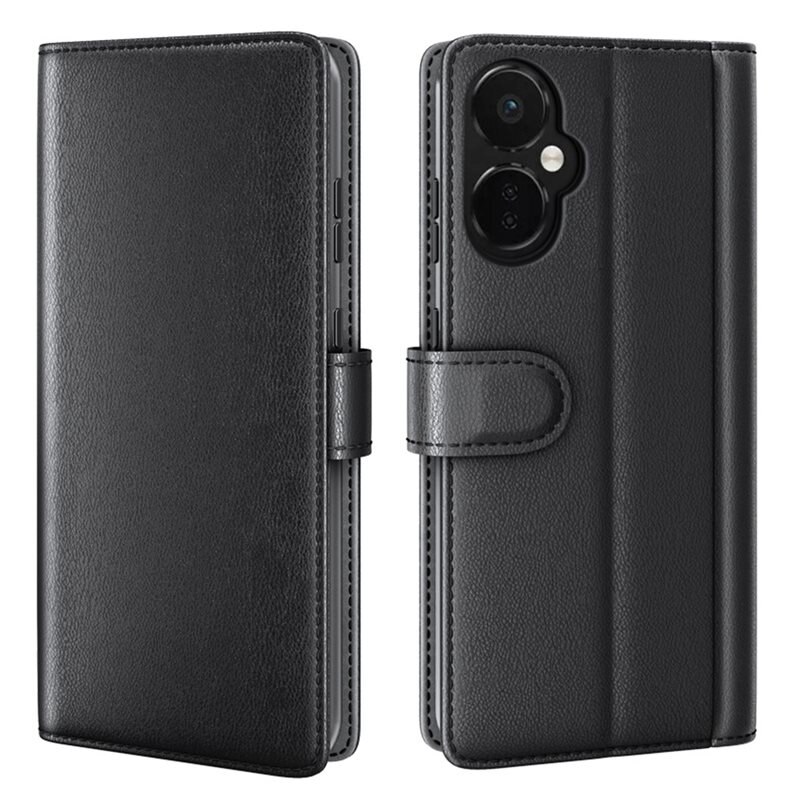 Ekte Lærveske OnePlus Nord CE 3 Lite Svart - Stilfullt lommeboketui med plass for sedler og kort