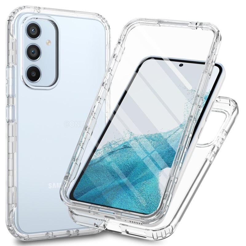 Full Protection Case Samsung Galaxy A54 Gjennomsiktig - Heldekkende deksel med skjermbeskyttelse