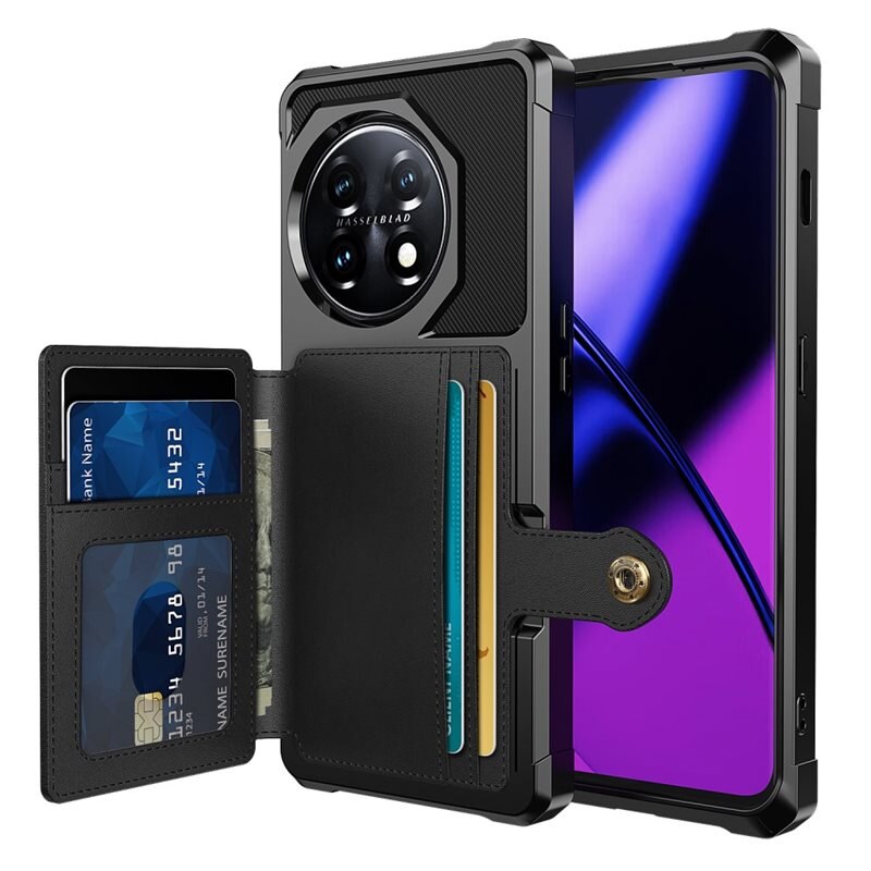 Tough Multi-slot Deksel OnePlus 11 Svart - Mobildeksel med praktisk kortspor og lommebok
