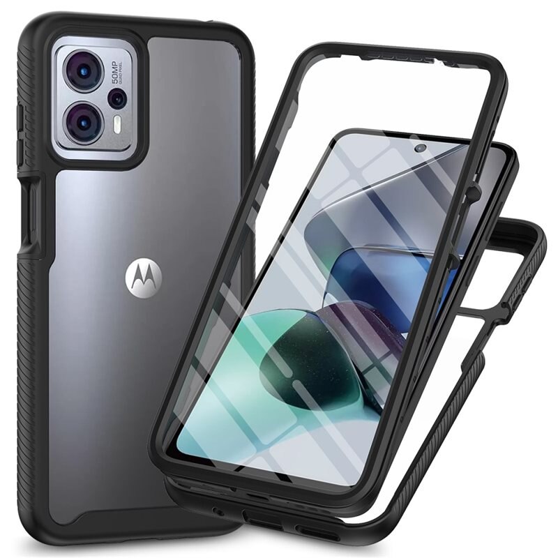 Full Protection Case Motorola Moto G13 Svart - Heldekkende deksel med skjermbeskyttelse