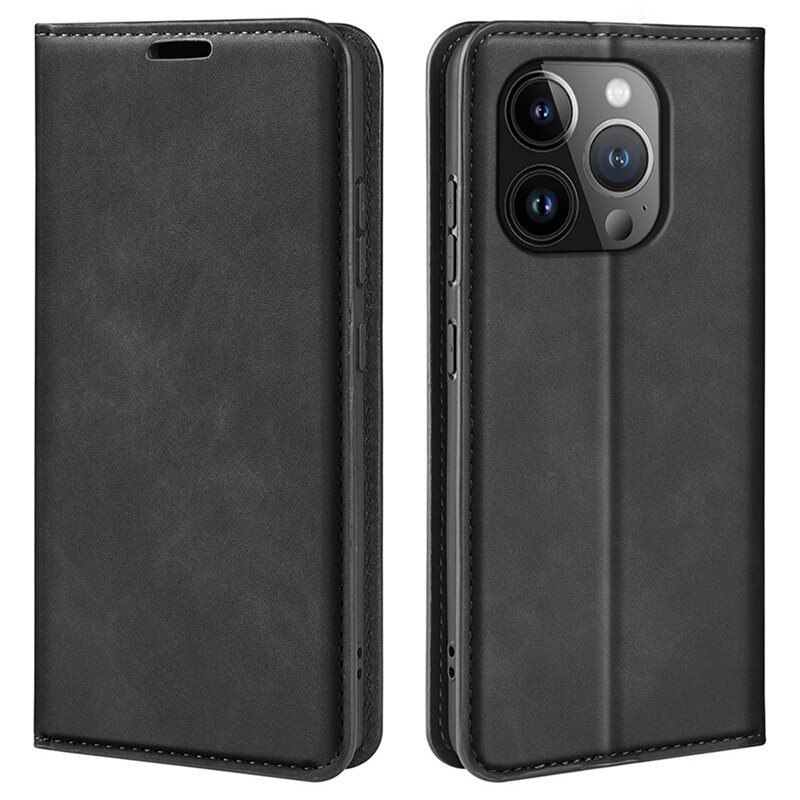 iPhone 15 Pro Max Slim Mobilveske Svart - Lommeboketui i slank design