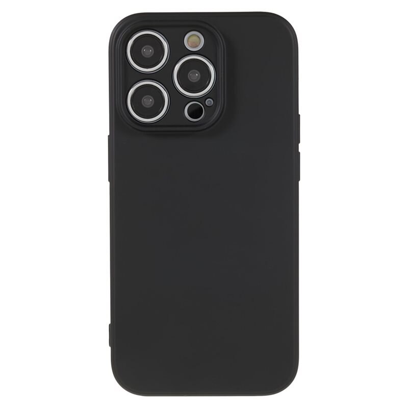 Støtsikker Deksel TPU iPhone 15 Pro Max Svart - Stilig deksel i morsom farge med beskyttelse for linsene