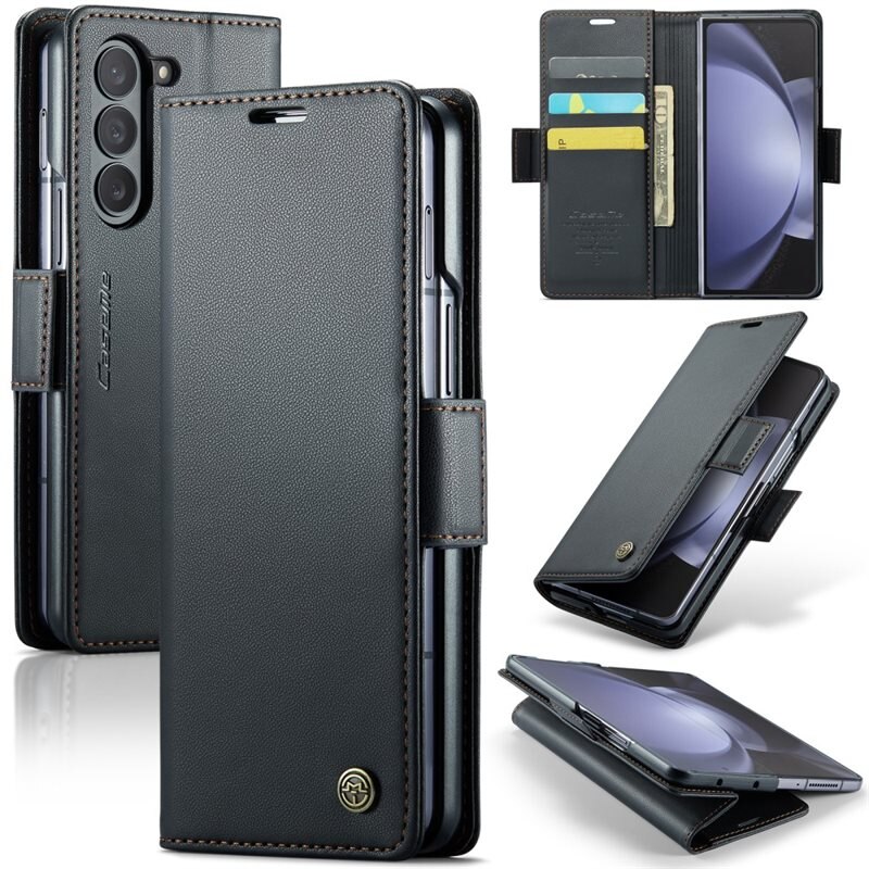 CaseMe RFID blocking Slim Lommebokveske Samsung Galaxy Z Fold 5 svart