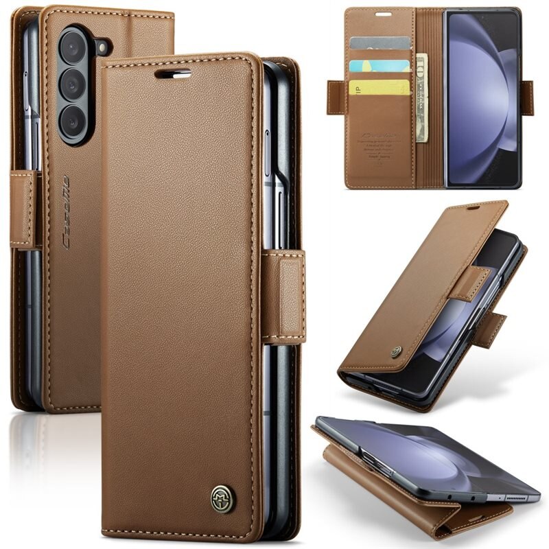 CaseMe RFID blocking Slim Lommebokveske Samsung Galaxy Z Fold 5 brun