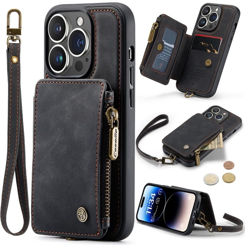 CaseMe Multi-slot RFID blocking Deksel iPhone 15 Pro svart