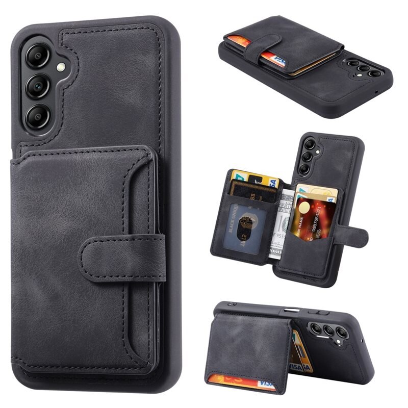 RFID blocking Multi-slot Deksel Samsung Galaxy S23 FE svart - Deksel med innebygd lommebok, RFID-beskyttelse