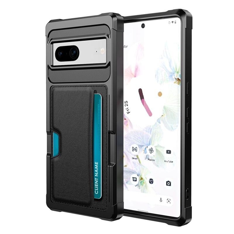 Tough Card Case Google Pixel 8 svart - Ekstra støtsikkert deksel med lett tilgjengelig kortlomme for mobiltelefon
