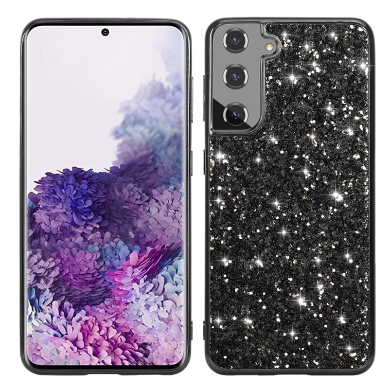 Glitterdeksel Samsung Galaxy S24 svart - Fint, glitrende mobildeksel
