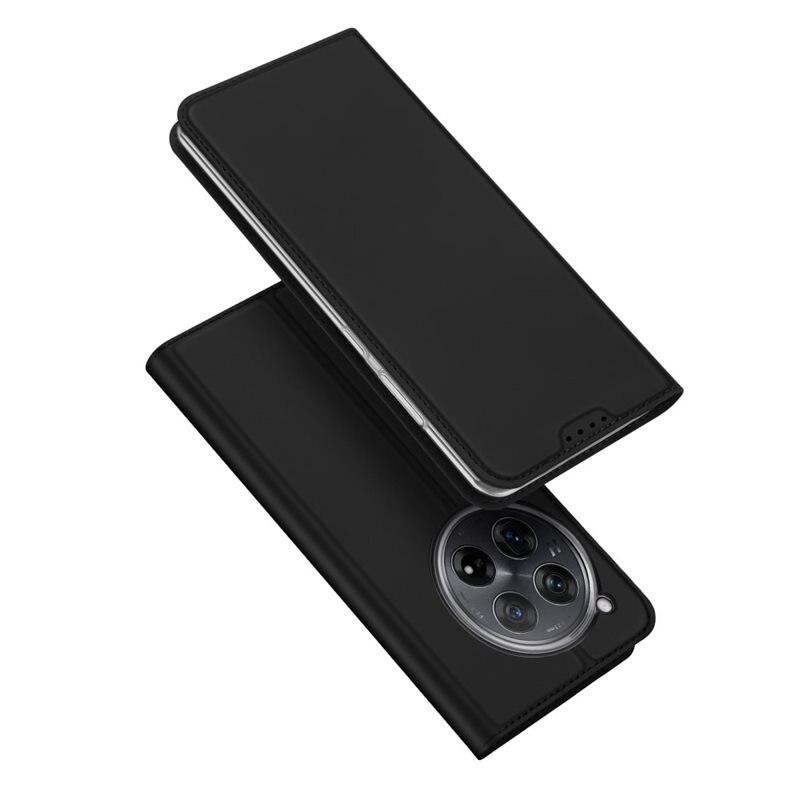 Dux Ducis Skin Pro Series OnePlus 12 - Svart - Tynn lommebokdeksel med kortlommer og innebygd ståfunksjon