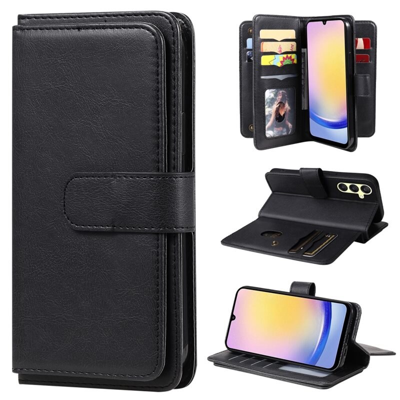 Lommeboketui Multi-slot Samsung Galaxy A25 svart - Pungdeksel med mange kortspor