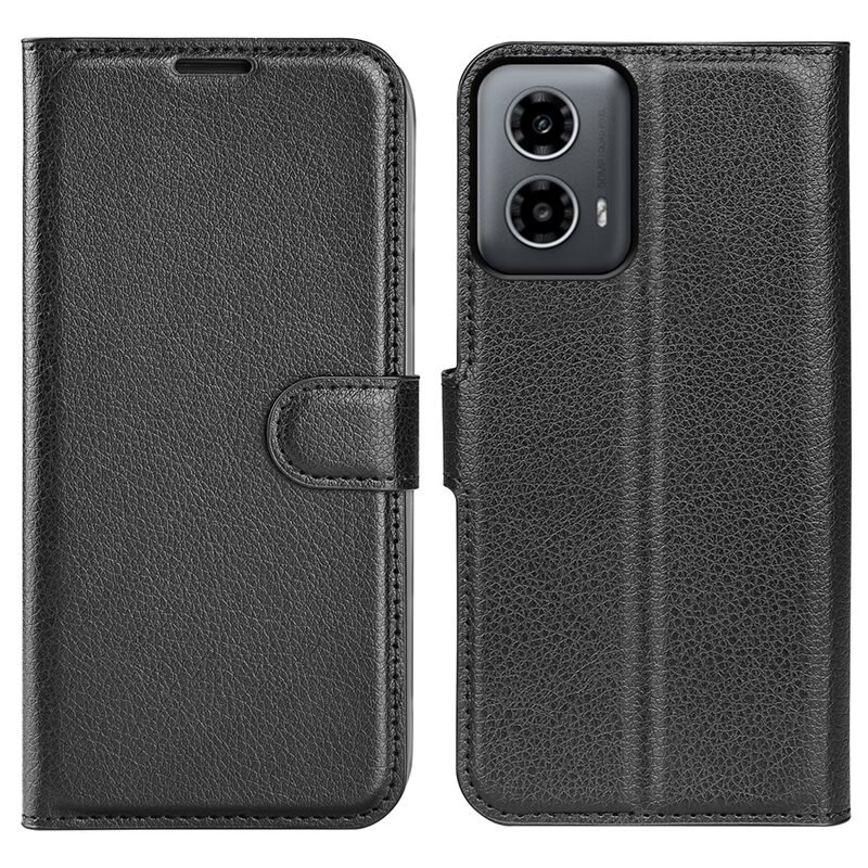Mobilveske Motorola Moto G34 Svart - Pengepungdeksel med kortlomme