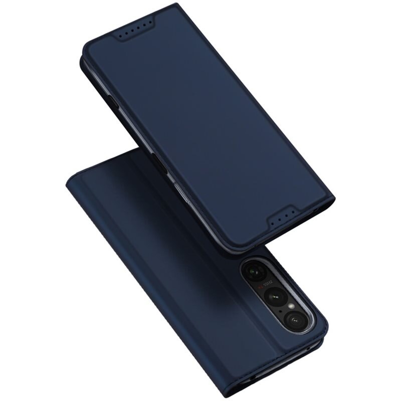 Dux Ducis Skin Pro Series Sony Xperia 1 VII - Navy - Tynn lommebokdeksel med kortlommer og innebygd ståfunksjon
