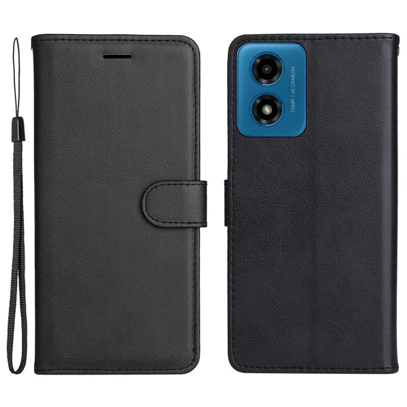Lommebokdeksel Motorola Moto G04 svart - Mobilveske med kortlomme og seddellomme.