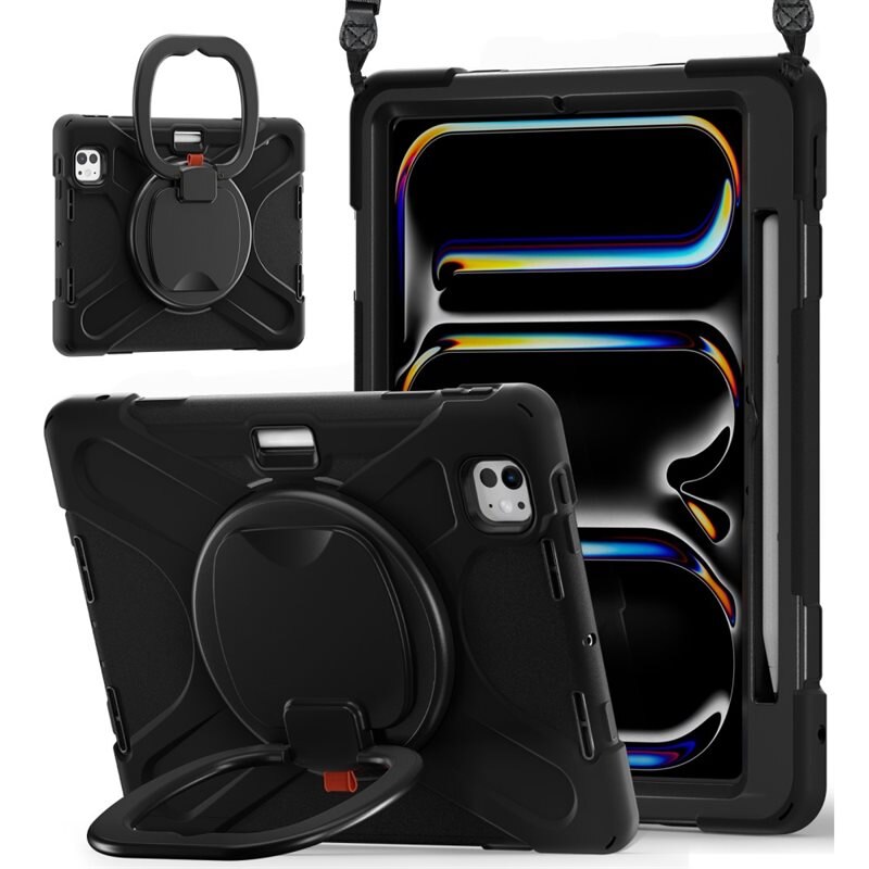 Hybridskal med Kickstand og skulderrem iPad Pro 11 5th Gen (2024) svart