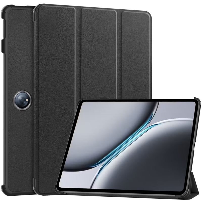 Etui Tri-fold OnePlus Pad 2 Svart - Beskyttende deksel med støttefunksjon