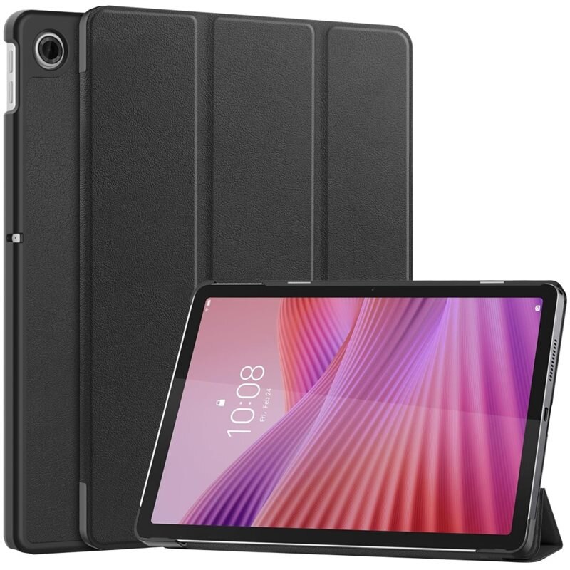 Etui Tri-fold Lenovo Tab Svart - Beskyttende deksel med støttefunksjon