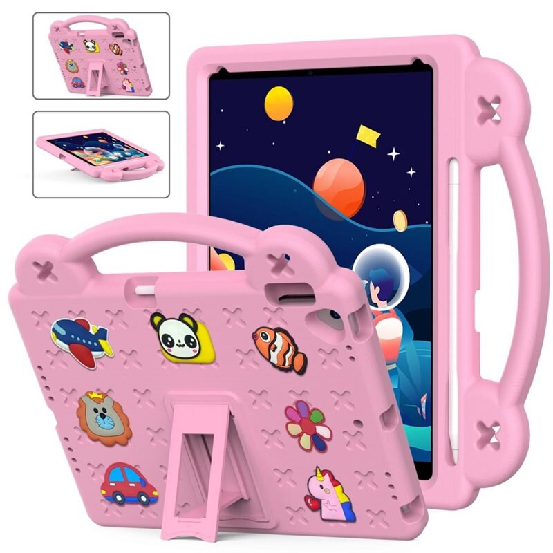 Støtsikker EVA Deksel Kickstand iPad 10.2 9th Gen (2021) rosa - Deksel med stativfunksjon