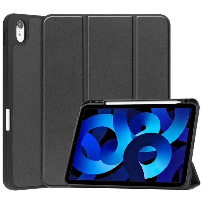 Apple iPad 10.9 10th Gen (2022) Etui Tri-fold Pencil-holder Svart