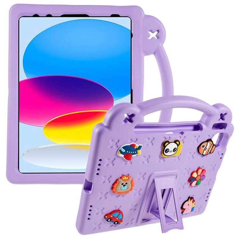 Støtsikker EVA Deksel Kickstand iPad 10.9 10th Gen (2022) lilla - Deksel med stativfunksjon
