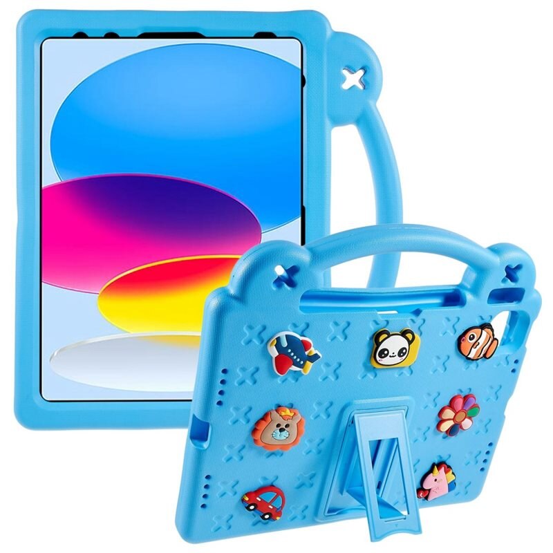 Støtsikker EVA Deksel Kickstand iPad 10.9 10th Gen (2022) blå - Deksel med stativfunksjon