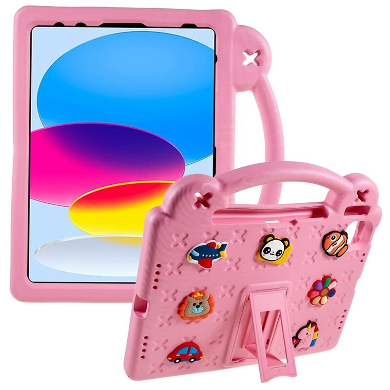 Støtsikker EVA Deksel Kickstand iPad 10.9 2022 (10th gen) rosa - Deksel med stativfunksjon