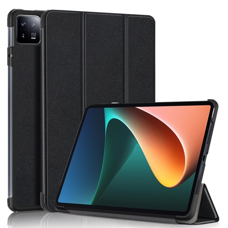 Etui Tri-fold Xiaomi Pad 6 Svart - Beskyttende deksel med støttefunksjon