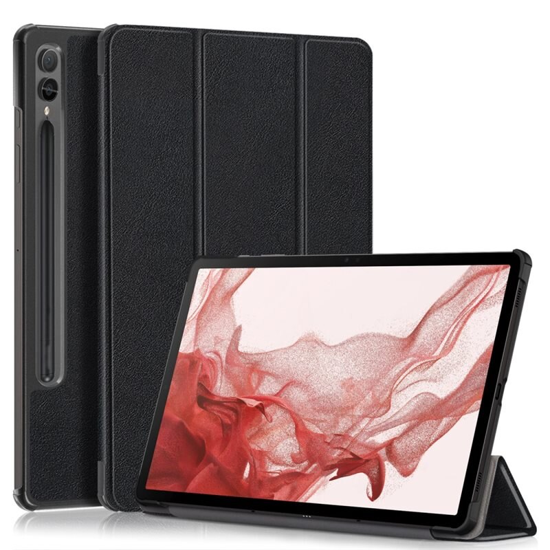Etui Tri-fold Samsung Galaxy Tab S9 Plus Svart - Beskyttende deksel med støttefunksjon