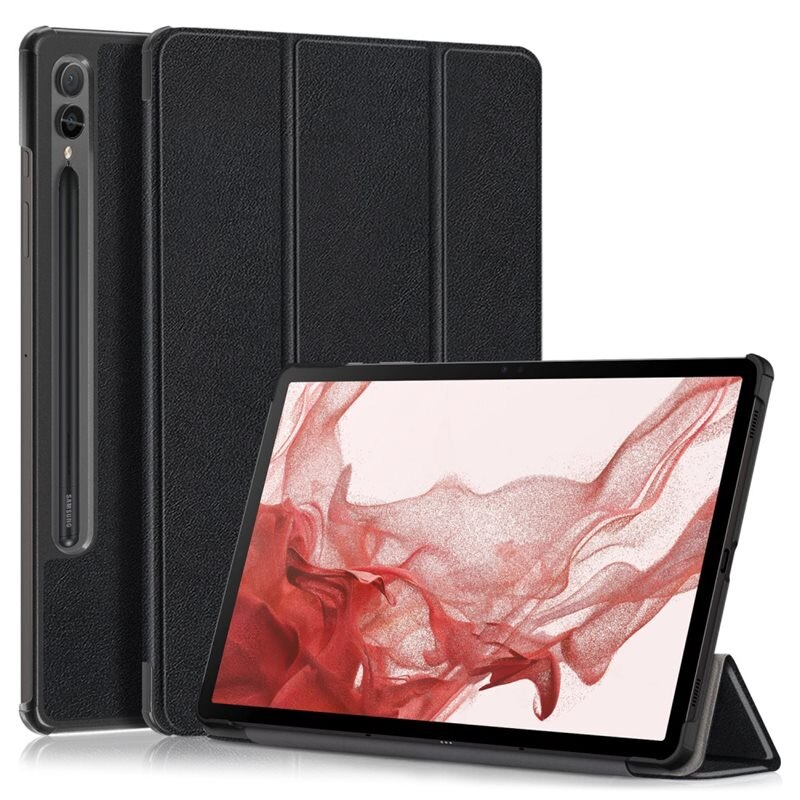 Etui Tri-fold Samsung Galaxy Tab S9 Svart - Beskyttende deksel med støttefunksjon